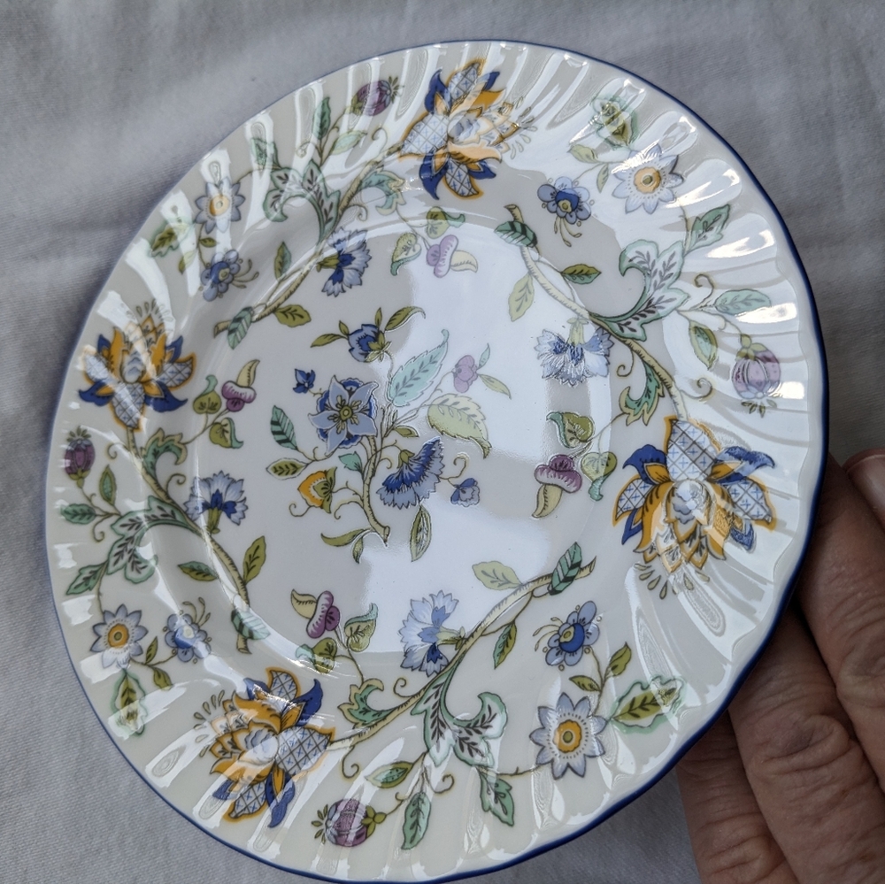 Minton Haddon Hall Blue Floral Bone China Dinner Salad Bread&Butter Plates Disc. - Picture 12 of 14